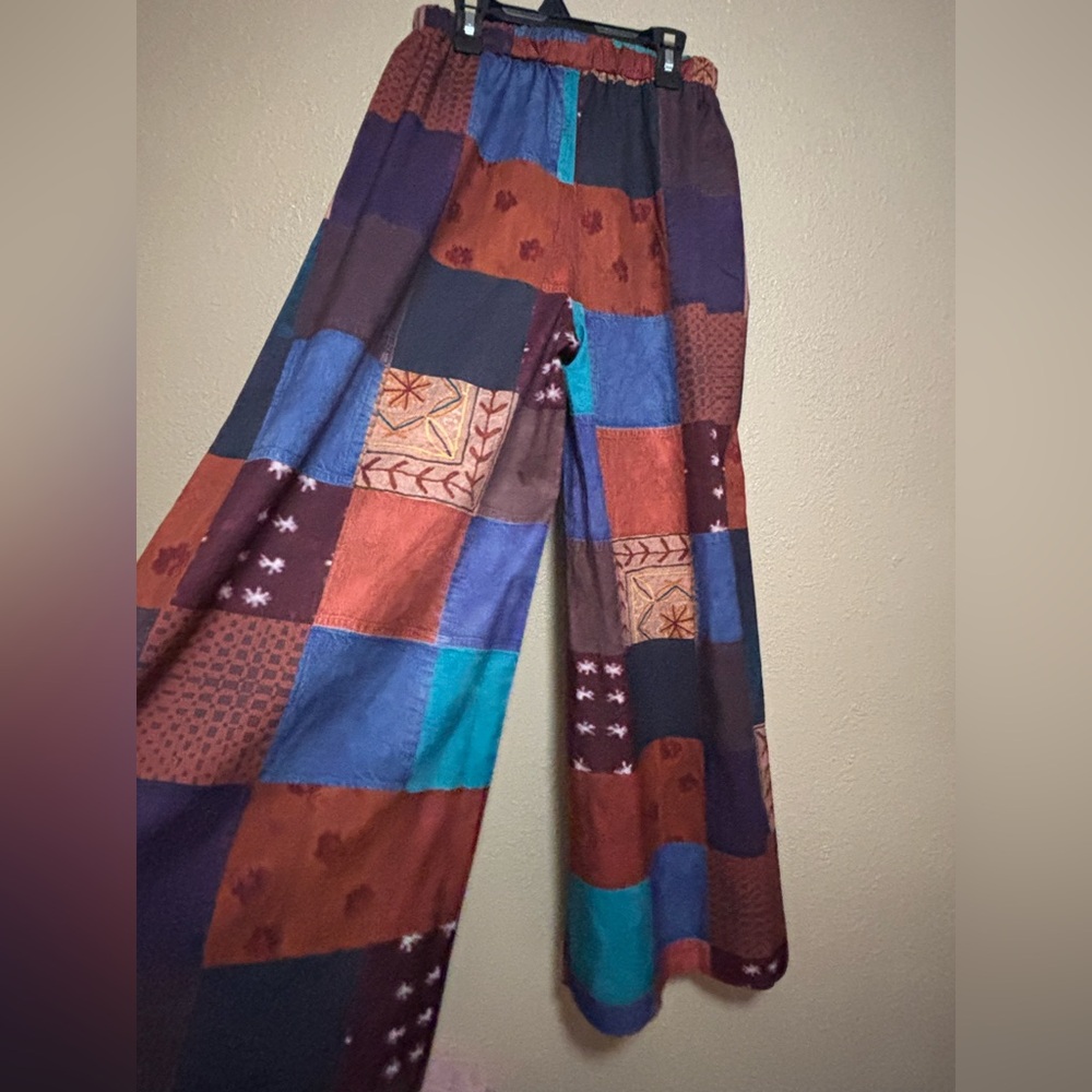 ROMWE Colorful Patchwork Wide-Leg Pants - Picture 5 of 8